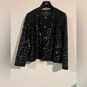 Chanel sequin black Cashmere cardigan